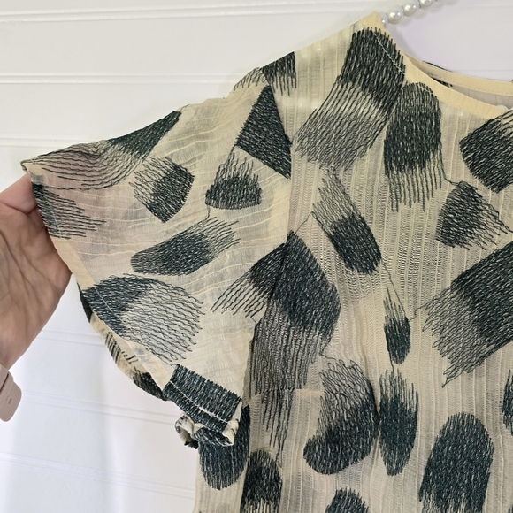 Anthropologie Eri + Ali Embroidered Veranda Blouse Medium - Picture 6 of 8